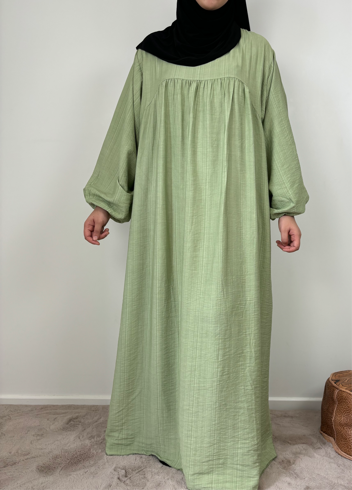 Robe coton effet lin