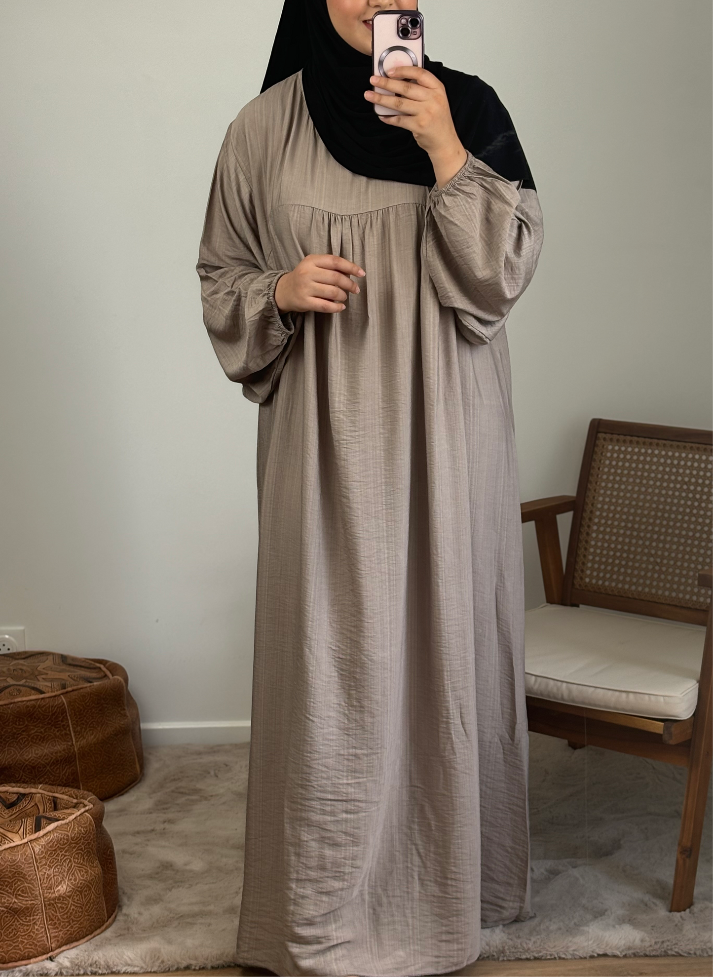 Robe coton effet lin