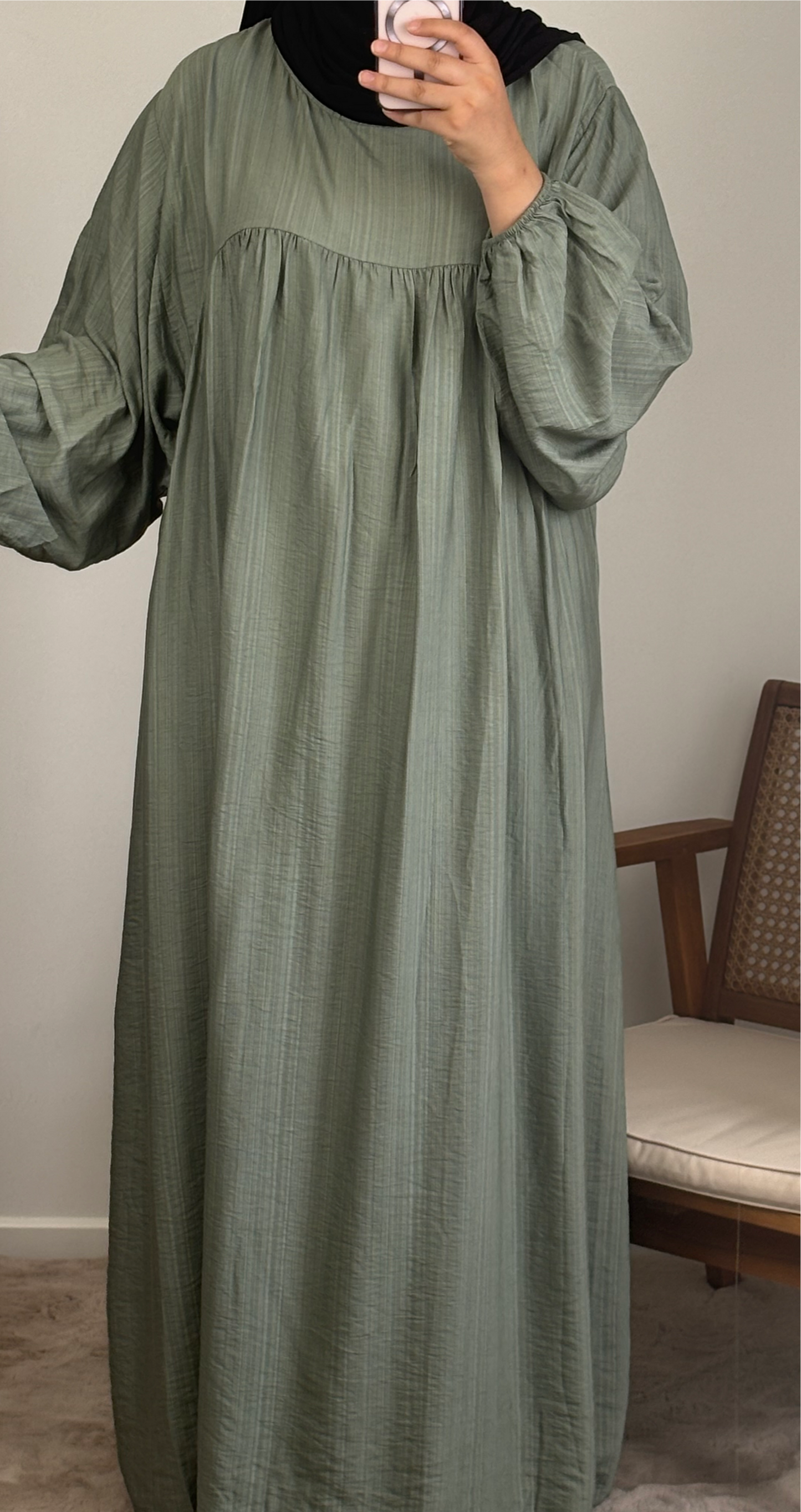 Robe coton effet lin