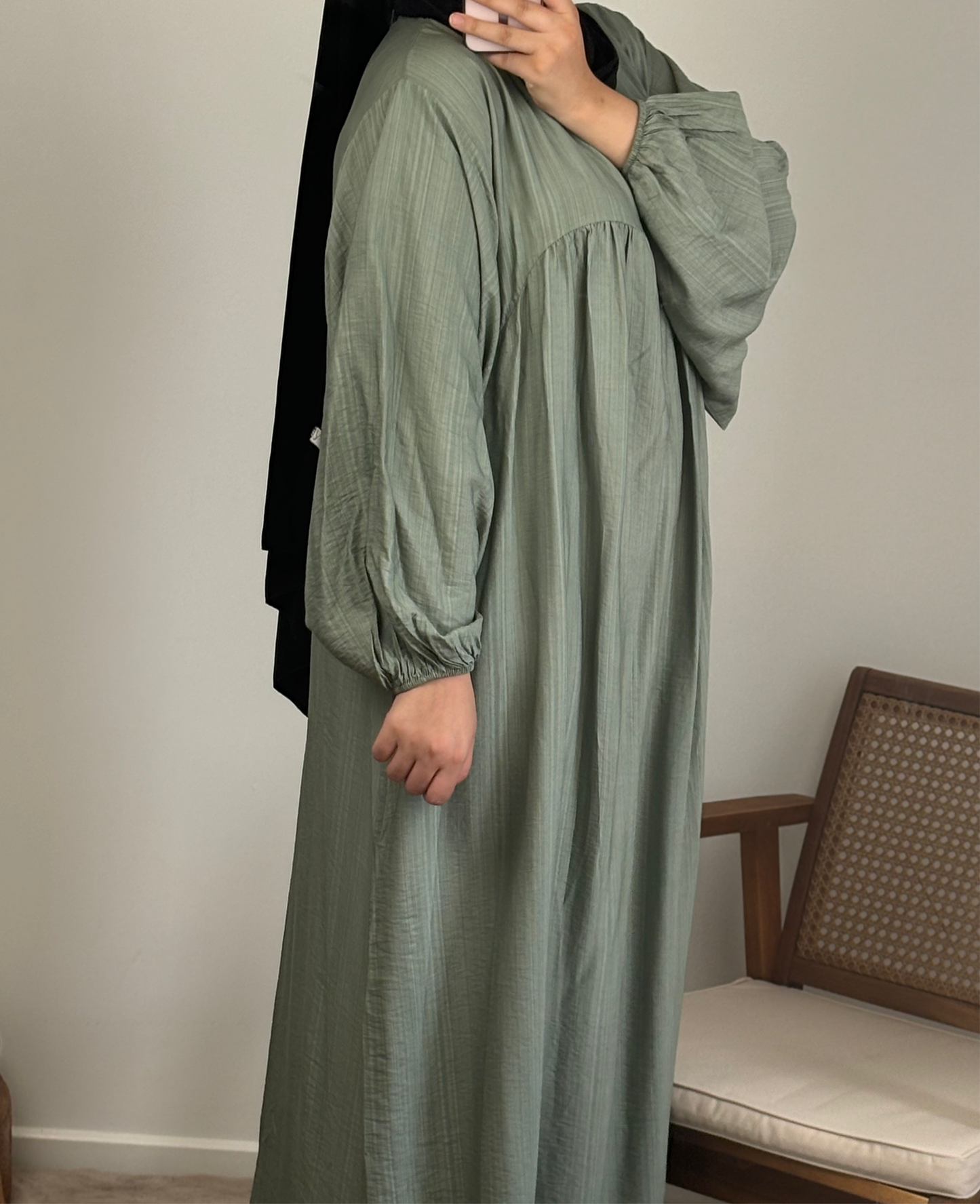 Robe coton effet lin