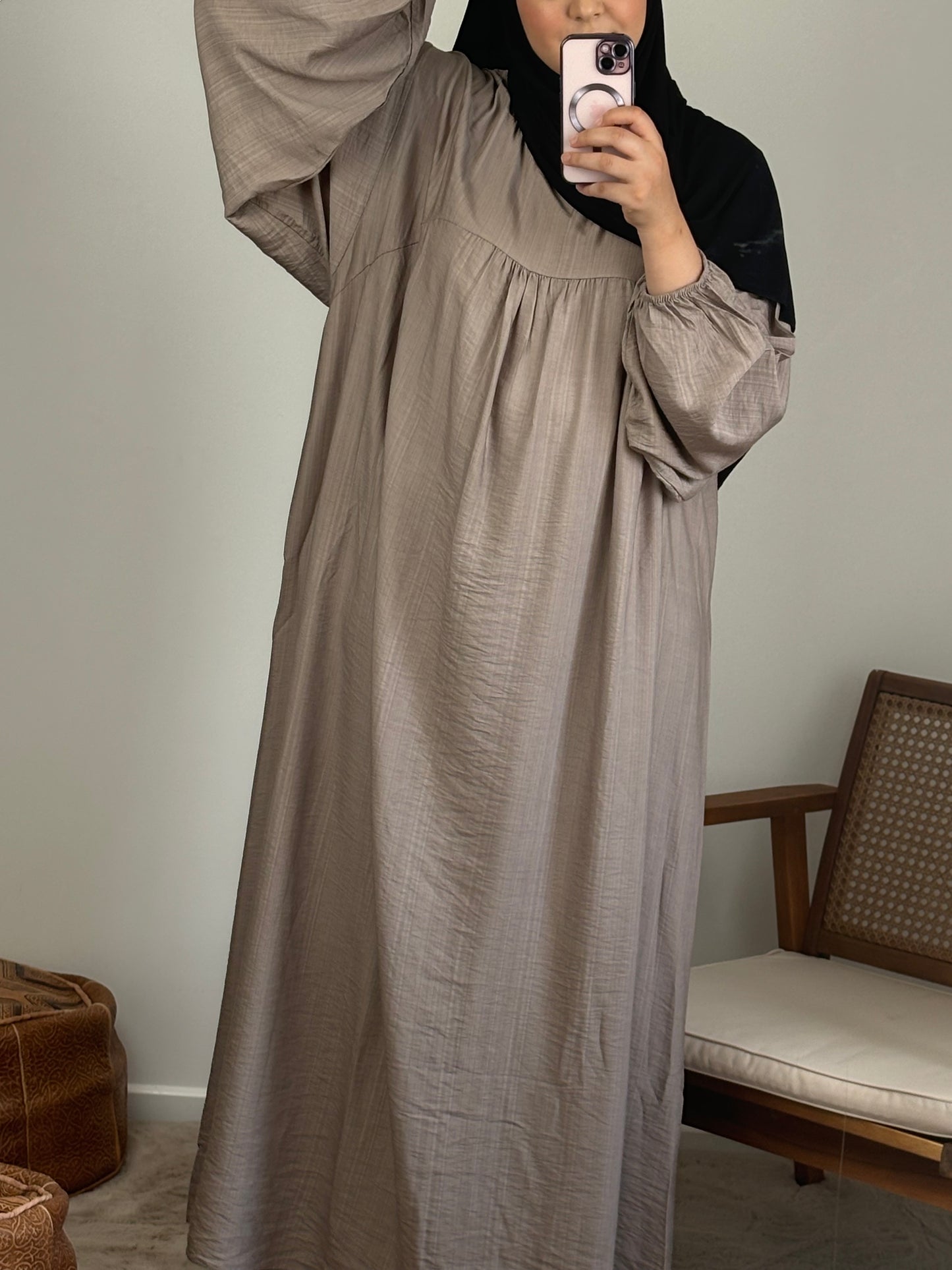Robe coton effet lin