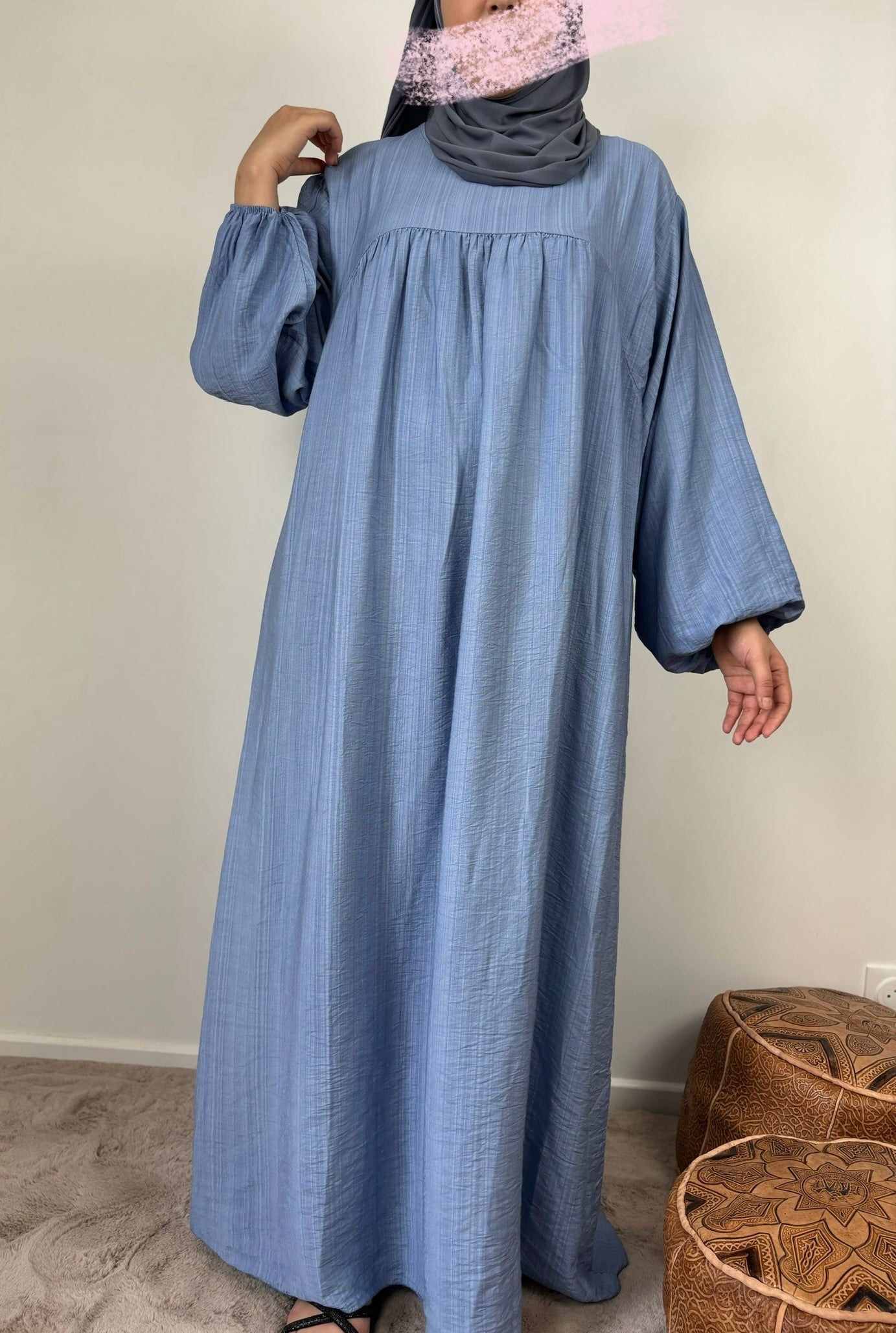 Robe coton effet lin