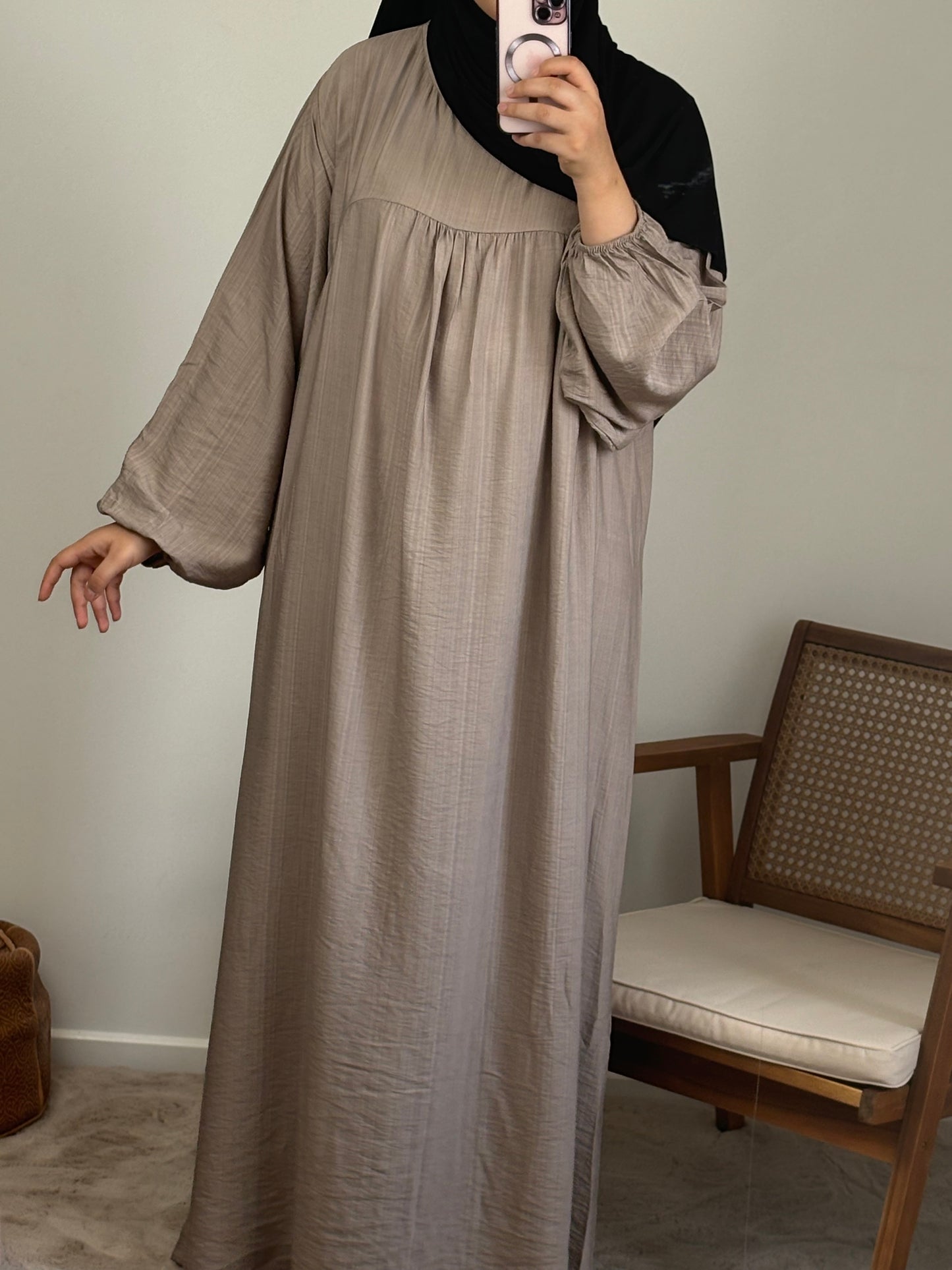 Robe coton effet lin
