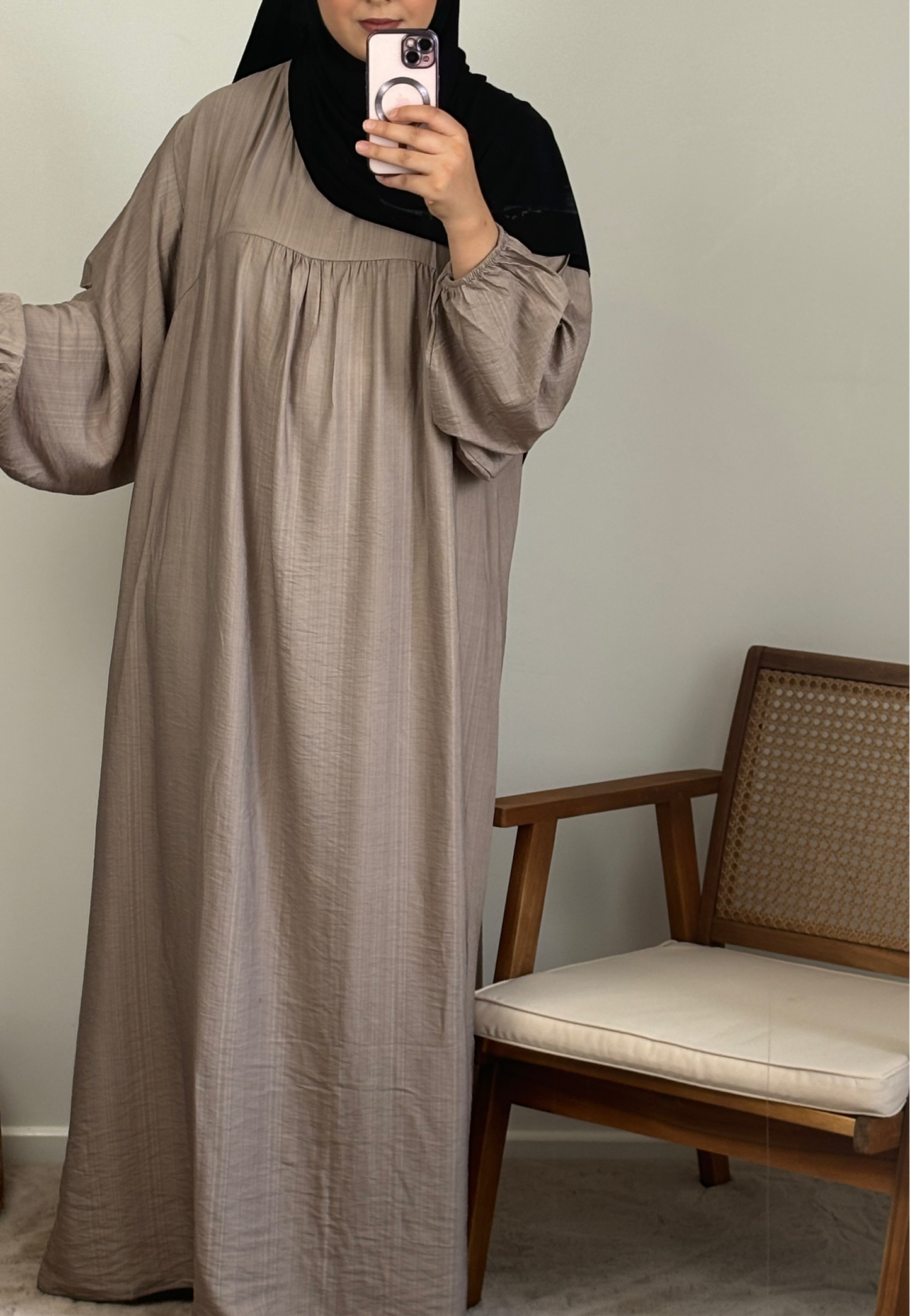 Robe coton effet lin