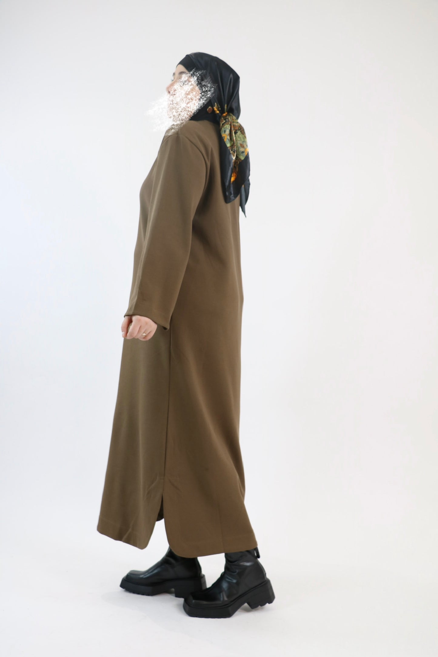 Robe t-shirt longue marron