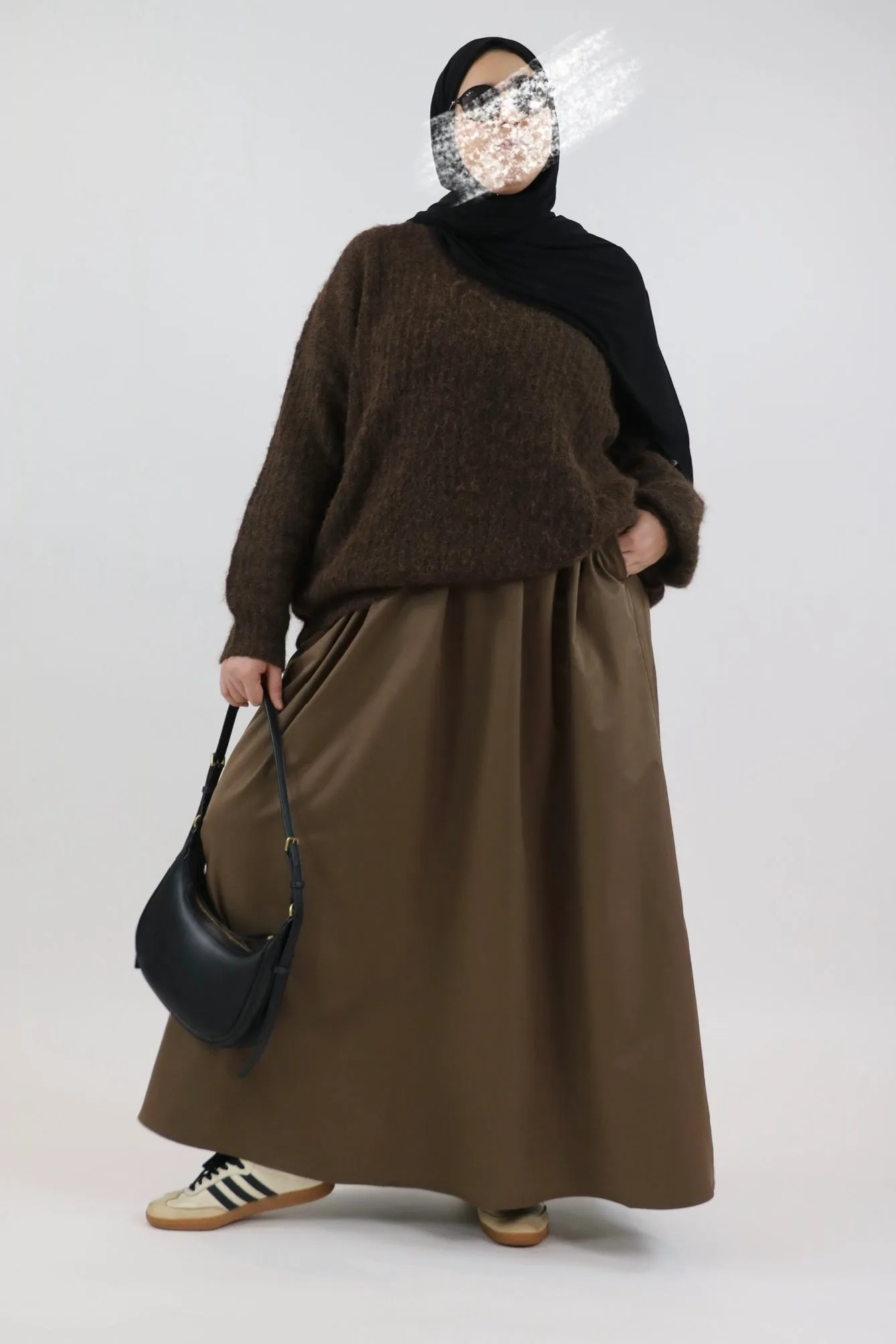 jupe oversize taupe