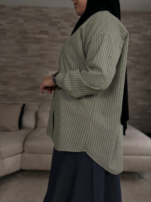 Chemise rayée longue femme modest – Meraaya