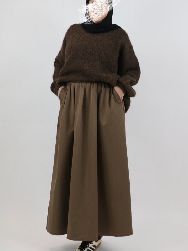 Jupe oversize taupe femme modest – Meraaya