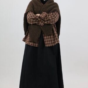 New Arrivals chemise à carreaux marron oversize – tissu épais automnal