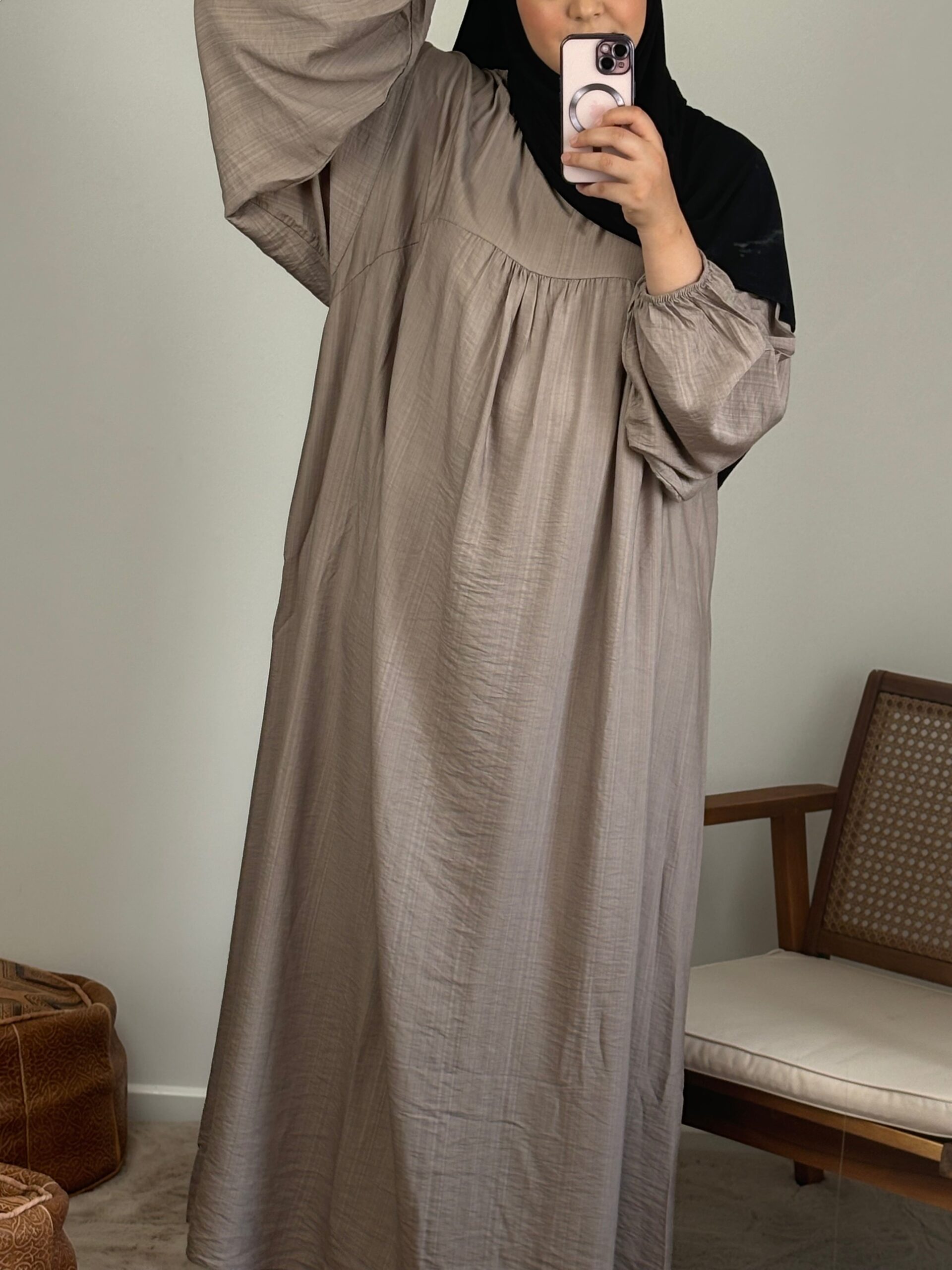 robe coton effet lin