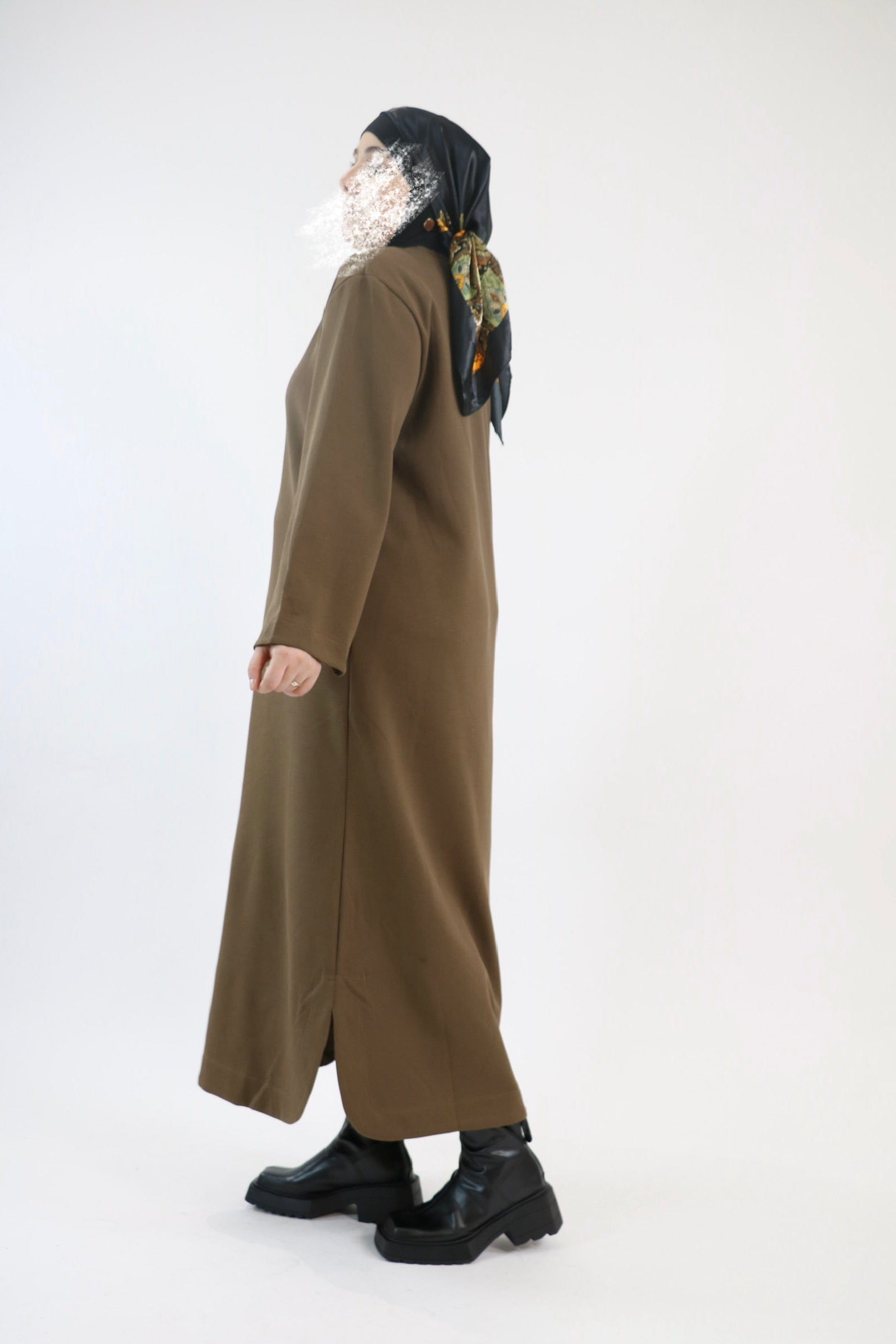 robe t shirt longue marron