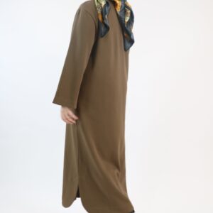 robe t shirt longue marron